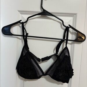 Two piece lace black swimsuit